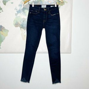 Frame Denim Size 24 Jeans Le Skinny de Jeanne Sweetheart Frayed Hem Longstreet